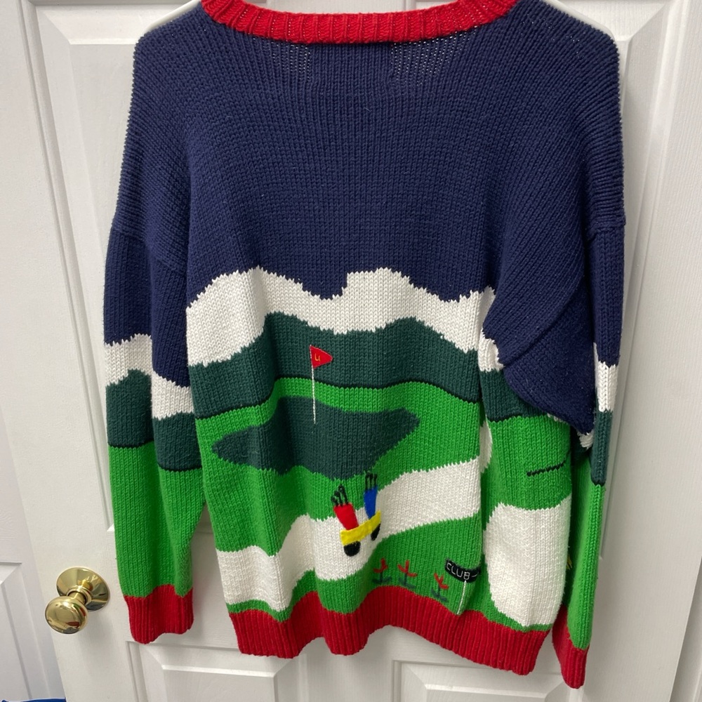 Men's Colorful Golf Cardigan Sweater - Picture 5 of 5